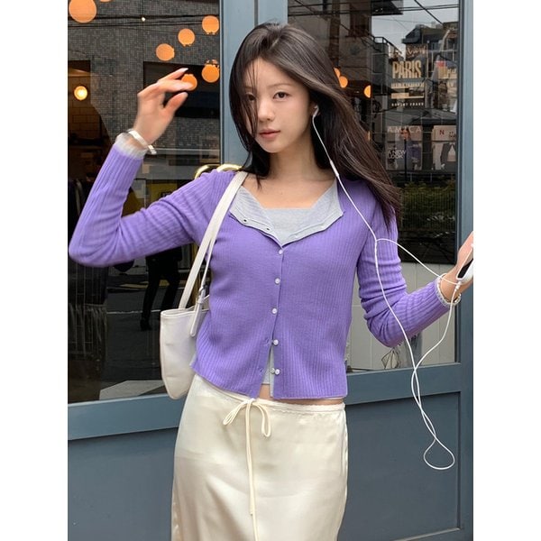 Palette Sheer Linen Cardigan Set_7color