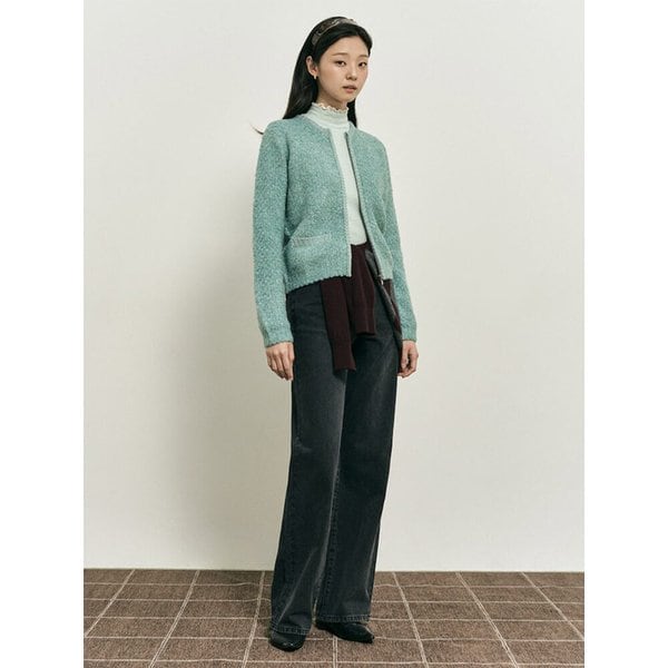 [B. my] 알파카 혼방 니트 집업 카디건  라이트 그린 (BF5X5AN01L)