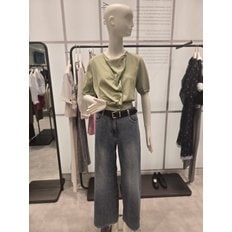 셔링 디테일 라운드넥 니트티셔츠 Z252KSK035