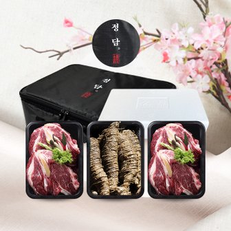 SSG정담 [바로배송][SSG정담][냉장]명품 횡성한우 등심더덕구이세트 2호(1,050g/등심250gx3, 더덕300gx1)[아이스박스/정담보냉가방]