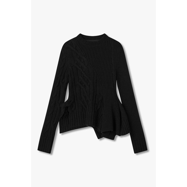 여성 울 니트 페플럼 풀오버 6415330121000