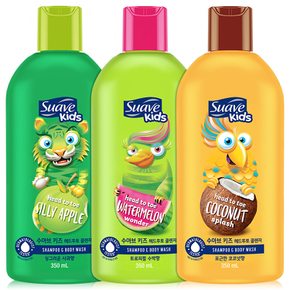 수아브 키즈 헤드투토 올인원 클렌저 과일향 3종 350ml 2개
