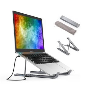 7in1 멀티허브 USB 3.1 노트북 거치대 휴대용 접이식 HUB-M48