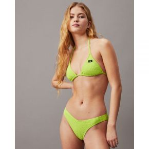 5017166 Calvin Klein CK Monogram Texture Triangle Bikini Top - Green 103747980