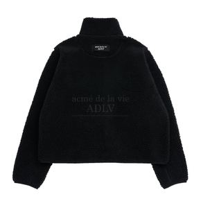 A LOGO EMBLEM BOUCLE FLEECE JACKET BLACK-A로고플리스 자켓