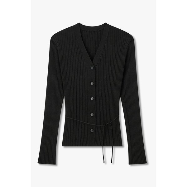 벨티드 브이넥 슬림 니트 가디건 7126150504199