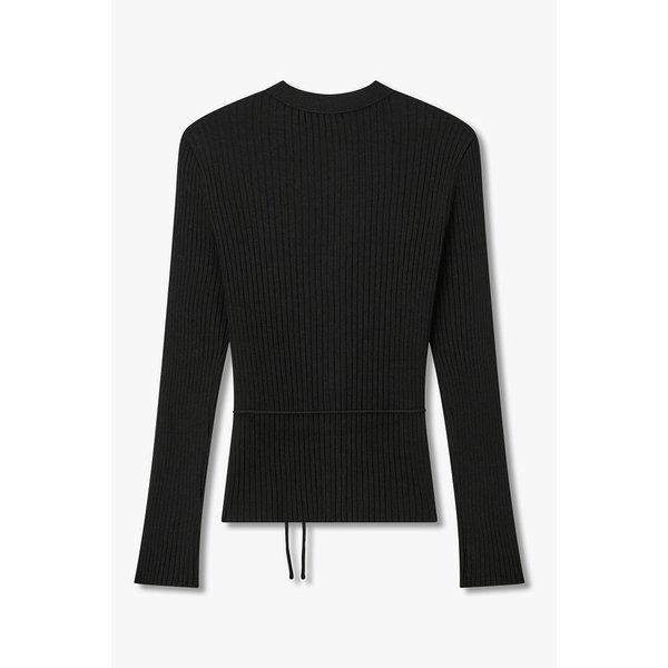 벨티드 브이넥 슬림 니트 가디건 7126150504199