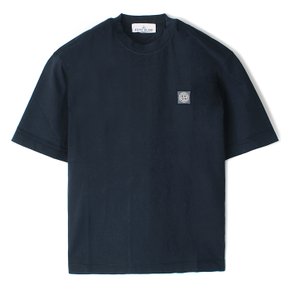25SS 스톤 가슴패치 레귤러핏 반팔티 네이비 K1S152100034 S0115 V0020