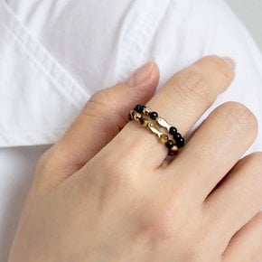 순금 물고기 볼 반지 24K 천연석 행운 소원 링