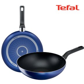 [BIZ][TeFal] 테팔 팬&냄비 PTFE 미드나잇 블루 2종세트 (프라이팬 28cm + 볶음팬 28cm)