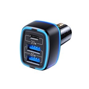 USB C타입 3포트 80W 멀티 차량용 PD고속 충전기 시거잭 HT-K001