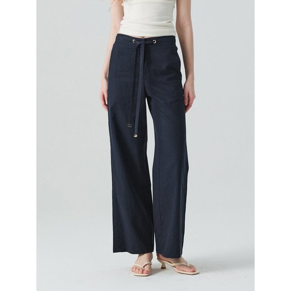 Mono String Point Straight Slacks_Navy