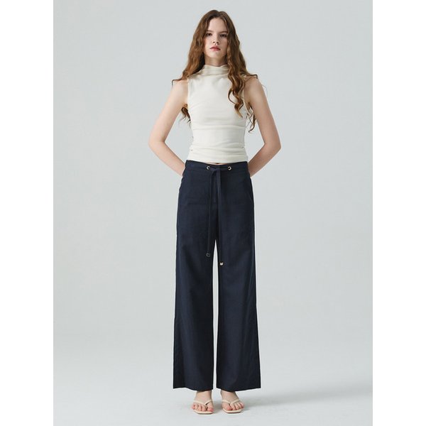 Mono String Point Straight Slacks_Navy