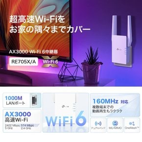 TP-Link Wi-Fi LAN Wi-Fi6 2402 + 574Mbps 11axac AP HE160 LAN RE705XA 무선 중계기 대응 모드