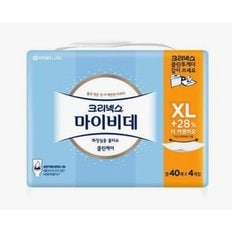 신세계 규격 크리넥스 마이비데 클린케어 XL 화장실용 물티슈 40매*4개입(1개)