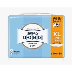 크리넥스 마이비데 클린케어 XL 화장실용 물티슈 40매*4개입(1개)