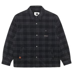 브라우니 컬러블록 코듀로이 패딩 셔켓 K6423LPJ92BLK