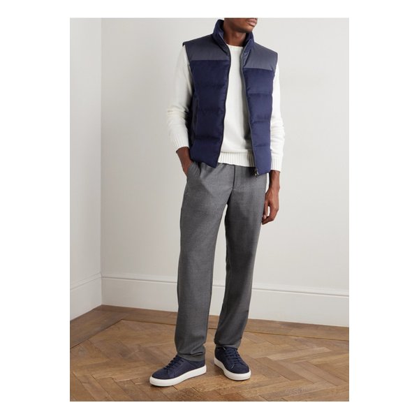 시즈 리버서블 퀼팅 셸 브러시드 캐시미어 다운 질레 블루 46376663162899644