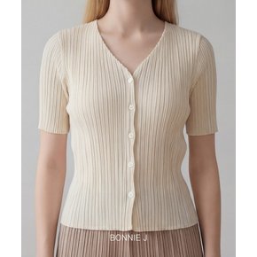 찰랑 여리슬림핏 여름 브이넥 골지 가디건 3color 단독 상의 반팔 니트 데일리룩