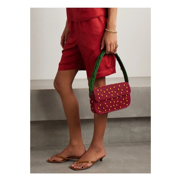 스타우드 토미 장식 새틴 숄더 백 레드 46376663162889595