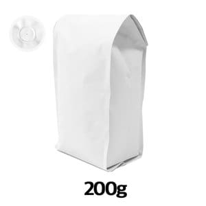  이지포장 무광 화이트 M방 스탠드 원두 커피 봉투 200g 50매 아로마 밸브