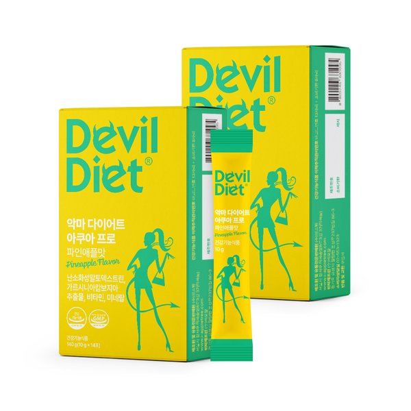 아쿠아 프로 파인애플맛 가르시니아 식이섬유 비타민 10g x 14포 2박스