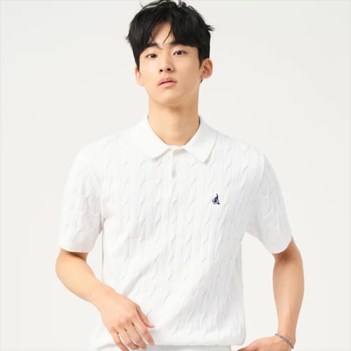 빈폴 25SS[BC5451C40][빈폴솔솔니트] 케이블 칼라넥 니트 -5중택1