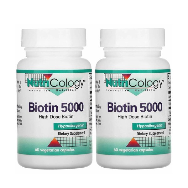 뉴트리콜로지 비오틴 Biotin 5000 60 베지 캡슐 2개