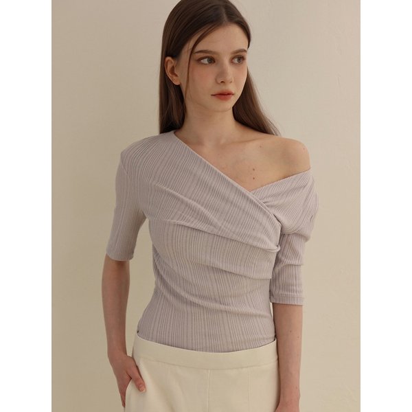 Draping Top (Short Sleeve)_Lavender