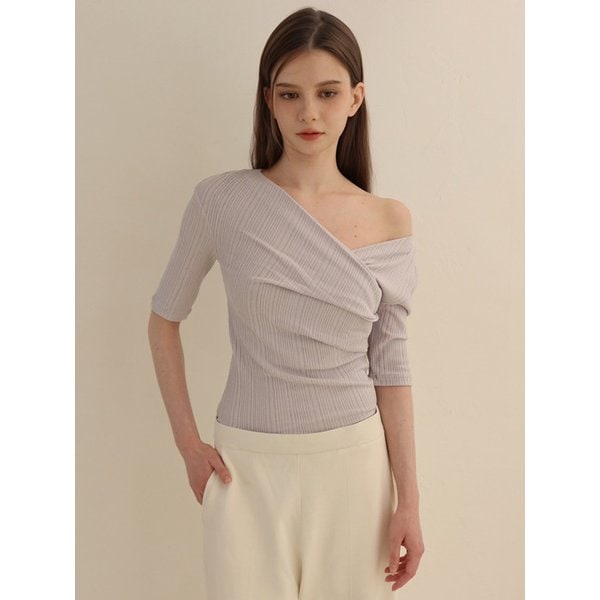Draping Top (Short Sleeve)_Lavender
