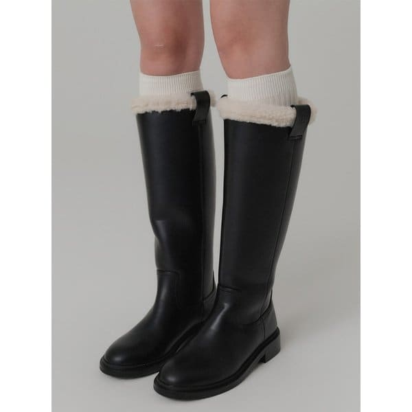 리아나 시어링 롱 부츠_블랙 / RIANA SHEARLING LONG BOOTS_BLACK