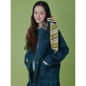 배색칼라 데님 초어자켓  네이비 (165239APER)