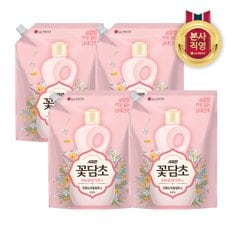 엘지생활건강 샤프란 꽃담초 섬유유연제 연꽃 리필 1.6L x 4개