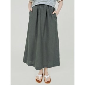 올밴 내추럴 스커트 (린넨) 카키 252402SKH
