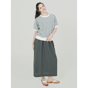 올밴 내추럴 스커트 (린넨) 카키 252402SKH