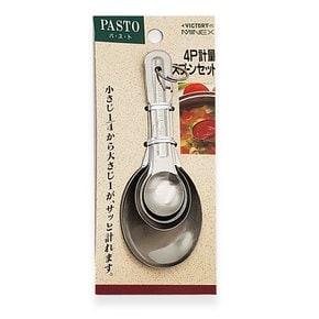 미넥스 PASTO 스텐 계량 스푼 4종세트 수저 숟가락 1mm 2.5mm 5mm 15mm 베이킹 제과 제빵 이유식