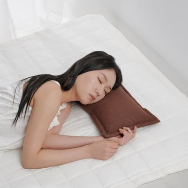JAJU 고밀도 순면 사각 편백베개_46x23cm_브라운
