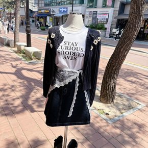 / 플라워 삼각 레이스 스카프