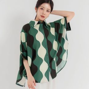 웨이브 패턴 가오리 루즈핏 셔츠_P430369117