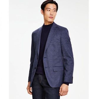 타미힐피거 맨즈 모던핏 패턴 스포츠 Coats - 블루 그레이 7034229