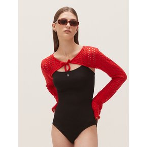 SEERSUCKER SYMBOL MARK SWIMSUIT (BLACK)