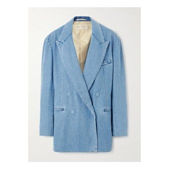 드리스반노튼 오버사이즈 더블 브레스트 데님 블레이저 블루 1647597333626324