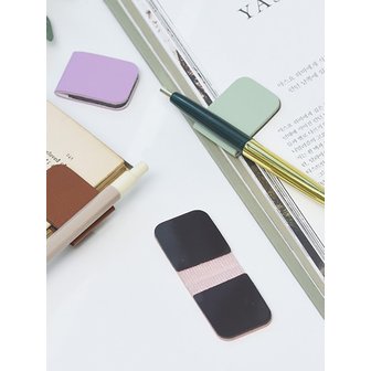 BRISKSTYLE 심플 가죽 자석 북마크 북클립 책갈피