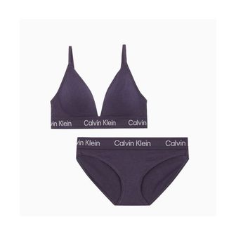 Calvin Klein 캘빈클라인 UNDERWEAR 여성 스텐실로고 모던코튼 트라이앵글 세트_퍼플