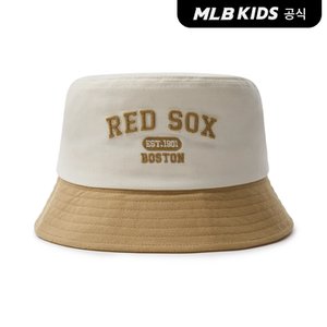 MLB키즈 (공식)24SS 바시티 아치로고 배색 버킷햇 BOS (L.Camel)