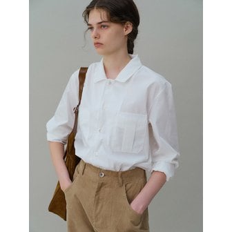 아우브아워 standard open collar shirts (ivory)