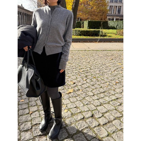 이브 울100 RV가디건_CHARCOAL