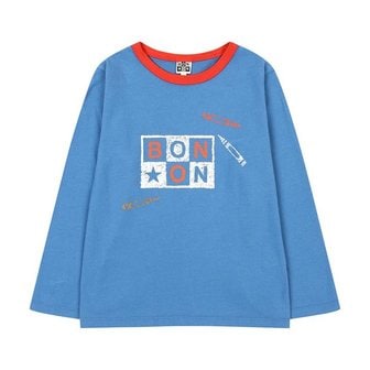 BONTON 남아 크레용 로고 드로잉 블루 탑_P374526711