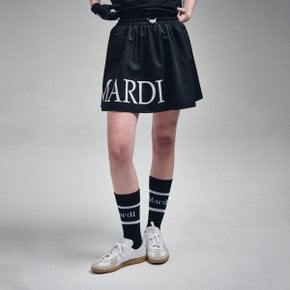 [마르디메크르디악티프]FLARE SKIRT LOGO PRINTED_BLACK IVORY/AFK41VSK001BKIV