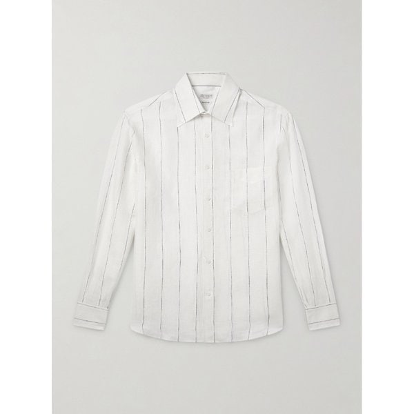 브루넬로쿠치넬리 핀스트라이프 리넨 셔츠 46376663163000479